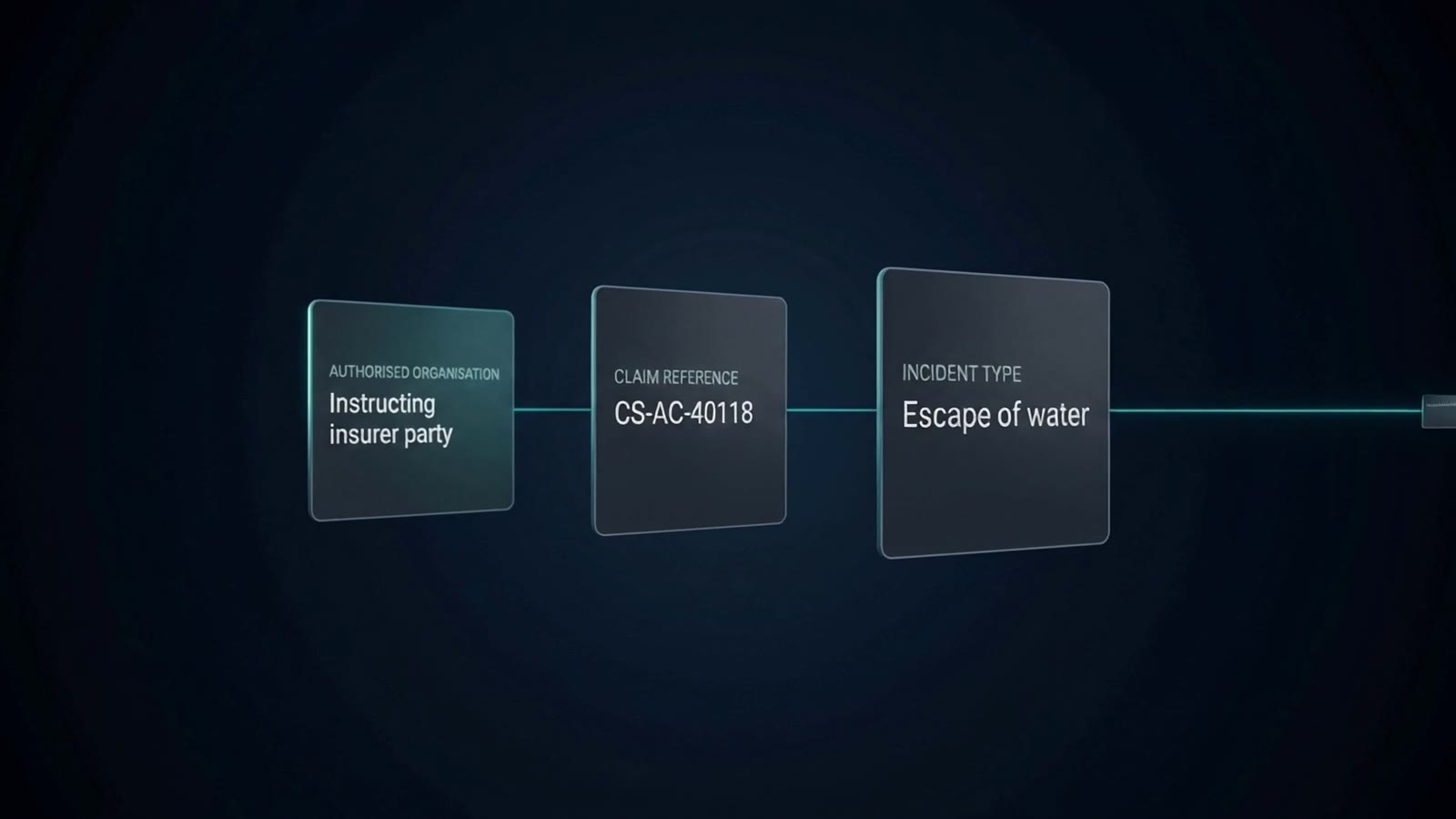 Preview frame from the ClaimStay Control brand film showing a structured accommodation instruction record